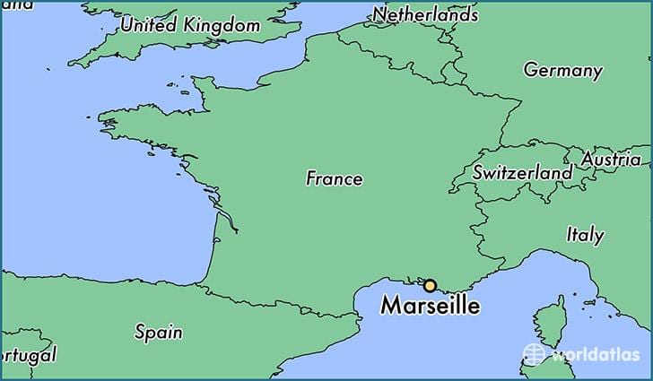 sýna Marseille í frakklandi kort