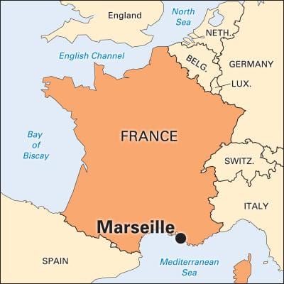 hvar er Marseille í frakklandi kort