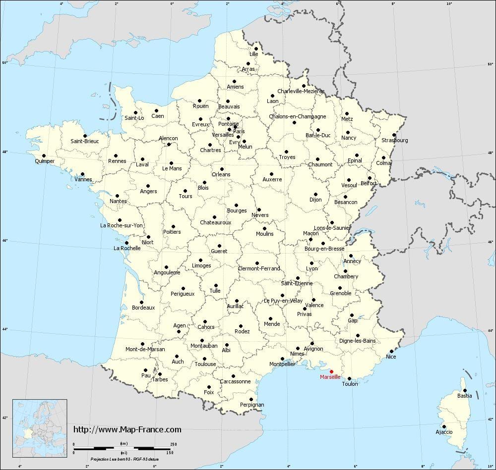 Marseille á kort