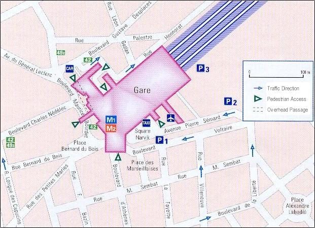 Marseille lestarstöðinni kort