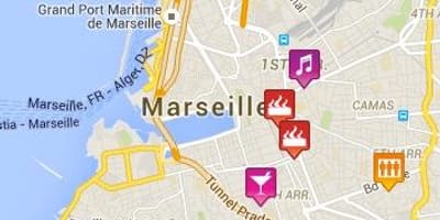 Kort af hommi Marseille 