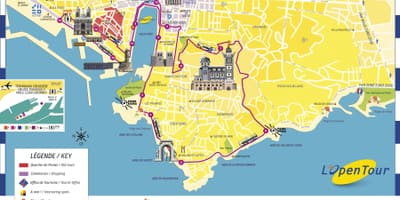 Marseille hoppa á hop af strætó leið kort