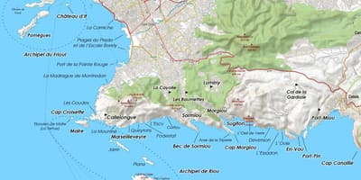 Geographic kort af Marseille