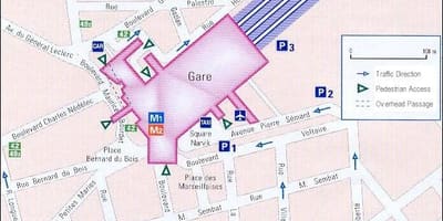 Marseille lestarstöðinni kort